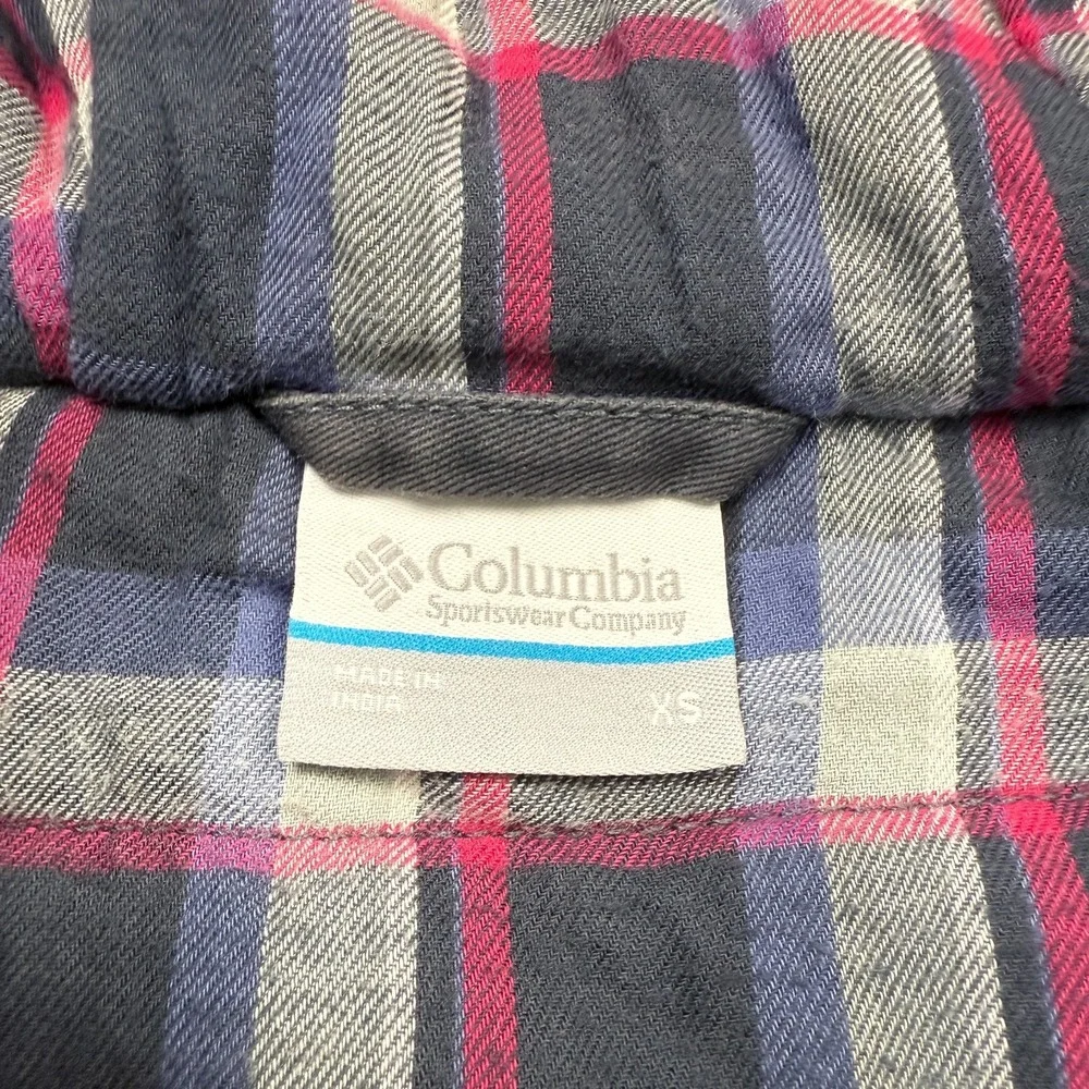 Columbia Jacket Vest Womens XS Gray Hooded Full Zip‎ Blanket Lined Front Pockets